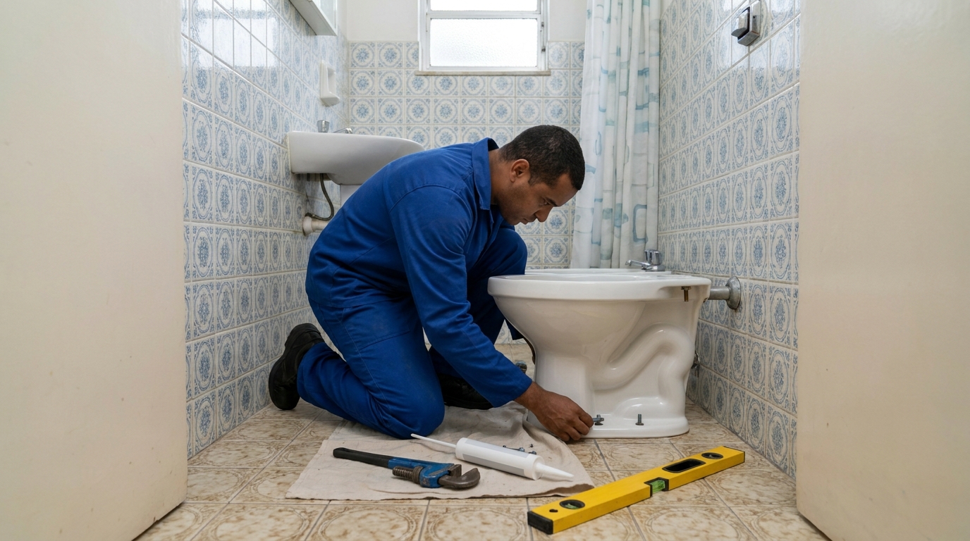 Instalação de vaso sanitário residencial em Manaus‑AM